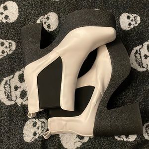 White & black platform boots!